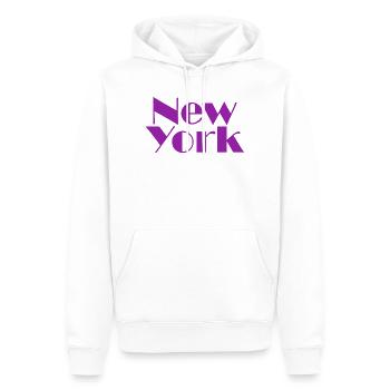 NEW YORK-Purple Broadway - Männer Premium Bio Hoodie - Weiß - Vorne - Nico (187cm)