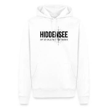 Koordinaten Hiddensee - Männer Premium Bio Hoodie - Weiß - Vorne - Nico (187cm)