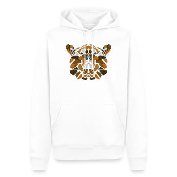 Geometric Bear Mosaic - Men’s Premium Organic Hoodie - white - Front - Nico (187cm)