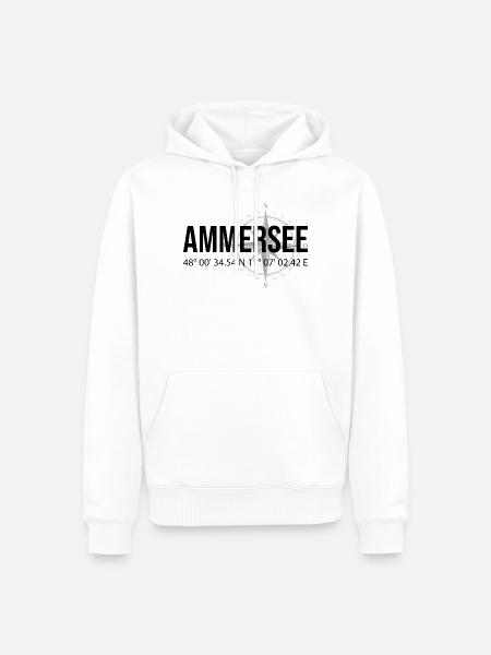 Koordinaten Ammersee - Männer Premium Bio Hoodie - Weiß