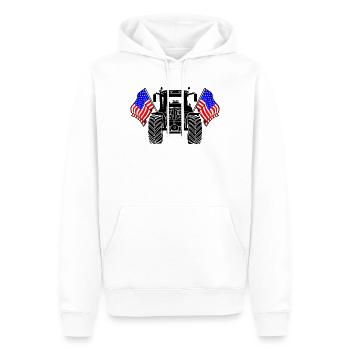 Tracteur Two Flags États-Unis - Sweat à capuche Premium bio Homme - blanc - Devant - Nico (187cm)