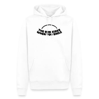 the sun rises when you smile - Men’s Premium Organic Hoodie - white - Front - Nico (187cm)