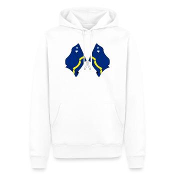 Deux drapeaux croisés depuis Curaçao - Sweat à capuche Premium bio Homme - blanc - Devant - Nico (187cm)