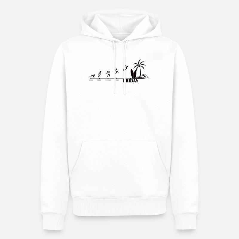 Enfin, Friday Beach Evolution - Sweat à capuche Premium bio Homme - blanc