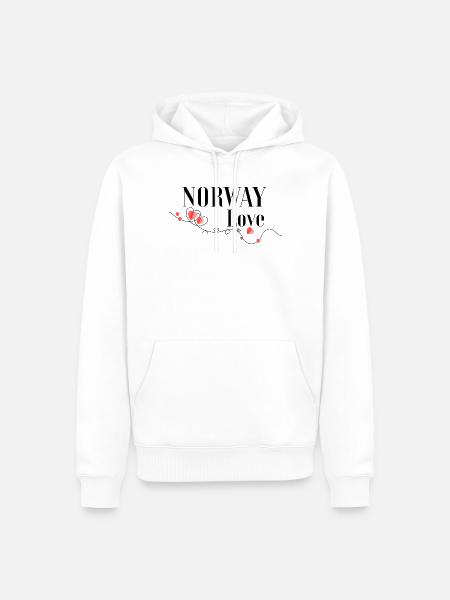 Herzen im diagonalen Liebesfluss - Männer Premium Bio Hoodie - Weiß