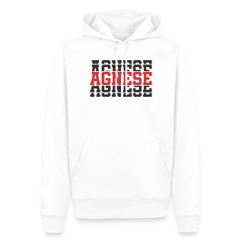 T-Shirt Agnese T-Shirt Geschenkidee gestapelter Text - Männer Premium Bio Hoodie - Weiß - Vorne - Nico (187cm)
