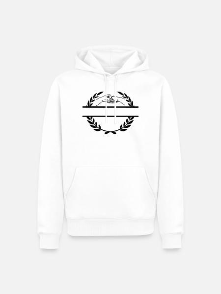 Working together in laurel wreath - Men’s Premium Organic Hoodie - white