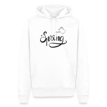 Spring, early spring, garden, watering, bed, love - Men’s Premium Organic Hoodie - white - Front - Nico (187cm)