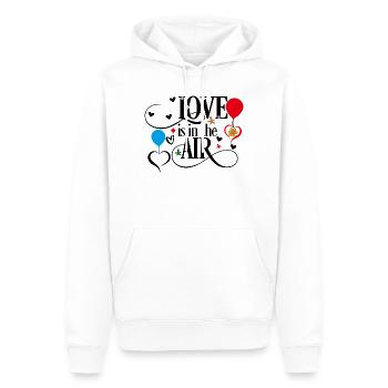 Liebe liegt in der Luft - Männer Premium Bio Hoodie - Weiß - Vorne - Nico (187cm)