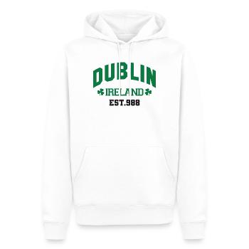 Dublin - Irland - Männer Premium Bio Hoodie - Weiß - Vorne - Nico (187cm)