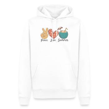 Frieden Liebe Sommer - Männer Premium Bio Hoodie - Weiß - Vorne - Nico (187cm)