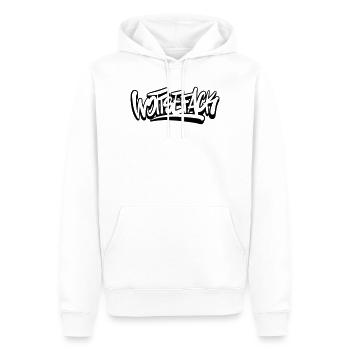 Wottsefack Wortwitz denglisch - Männer Premium Bio Hoodie - Weiß - Vorne - Nico (187cm)