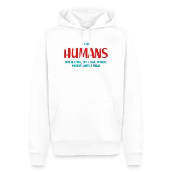 Menschen - Männer Premium Bio Hoodie - Weiß - Vorne - Nico (187cm)