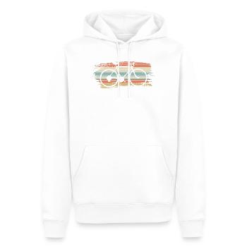 Vélo rayé arc-en-ciel - Sweat à capuche Premium bio Homme - blanc - Devant - Nico (187cm)