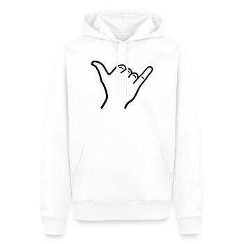 Shaka Hand Symbol Umriss surfen Hawaii Gruß - Männer Premium Bio Hoodie - Weiß - Vorne - Nico (187cm)