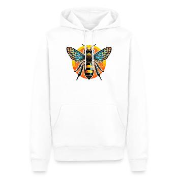 Bee - Men’s Premium Organic Hoodie - white - Front - Nico (187cm)