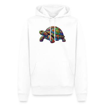 Tortue - Sweat à capuche Premium bio Homme - blanc - Devant - Nico (187cm)