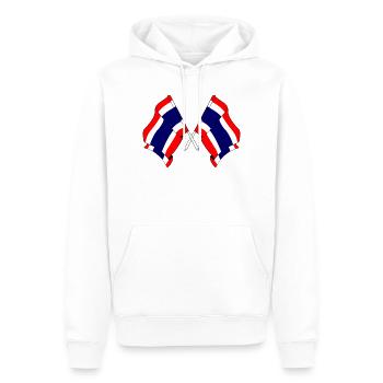 Zwei Flaggen aus Thailand gekreuzt - Männer Premium Bio Hoodie - Weiß - Vorne - Nico (187cm)