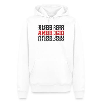 t-shirt Ambrogio gift t-shirt stacked text - Men’s Premium Organic Hoodie - white - Front - Nico (187cm)