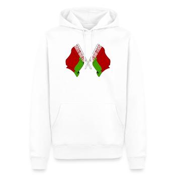 Zwei gekreuzte Flaggen aus Weißrussland - Männer Premium Bio Hoodie - Weiß - Vorne - Nico (187cm)