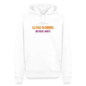Ultra Running - Beyond Limits - Men’s Premium Organic Hoodie - white - Front - Nico (187cm)