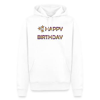 JAHRESTAG. ALLES GUTE ZUM GEBURTSTAG - Männer Premium Bio Hoodie - Weiß - Vorne - Nico (187cm)