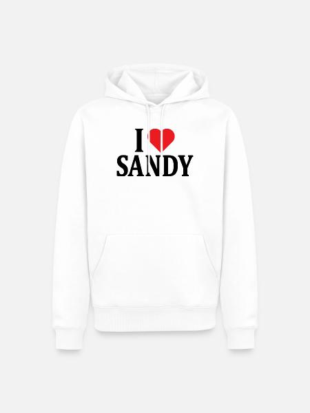 T-Shirt Ich liebe Sandy T-Shirt Geschenkidee - Männer Premium Bio Hoodie - Weiß
