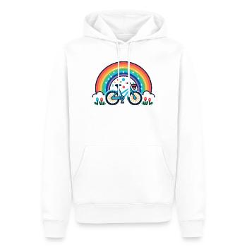 arc-en-ciel vélo joie design - Sweat à capuche Premium bio Homme - blanc - Devant - Nico (187cm)