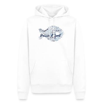 POISSON. POISSON D'AVRIL - Sweat à capuche Premium bio Homme - blanc - Devant - Nico (187cm)