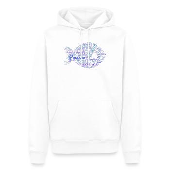 POISSON. POISSON D'AVRIL - Sweat à capuche Premium bio Homme - blanc - Devant - Nico (187cm)