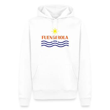 Fungirola Sonnen- und Wellendesign - Männer Premium Bio Hoodie - Weiß - Vorne - Nico (187cm)