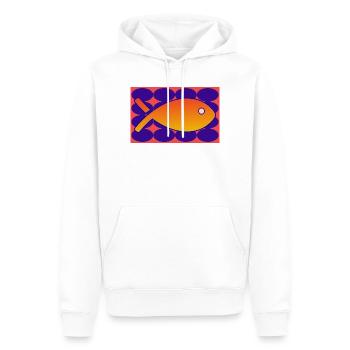 FISCH - Männer Premium Bio Hoodie - Weiß - Vorne - Nico (187cm)