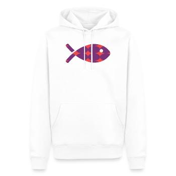 FISCH - Männer Premium Bio Hoodie - Weiß - Vorne - Nico (187cm)