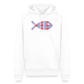 SARDINE. POISSON. POISSON D'AVRIL - Sweat à capuche Premium bio Homme - blanc - Devant - Nico (187cm)