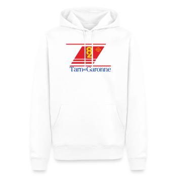 Tarn et garonne - Sweat à capuche Premium bio Homme - blanc - Devant - Nico (187cm)