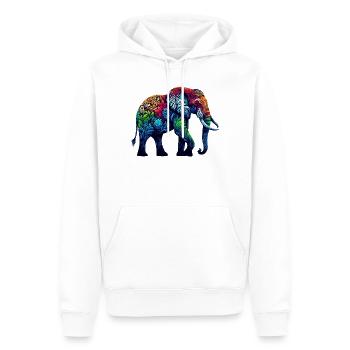 Elefant - Männer Premium Bio Hoodie - Weiß - Vorne - Nico (187cm)