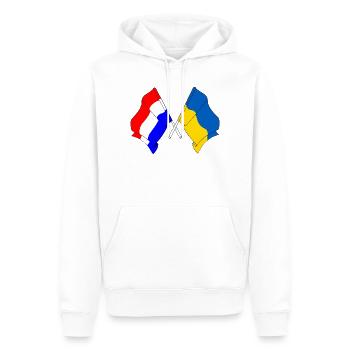 Flagge der Niederlande und Flagge der Ukraine - Männer Premium Bio Hoodie - Weiß - Vorne - Nico (187cm)