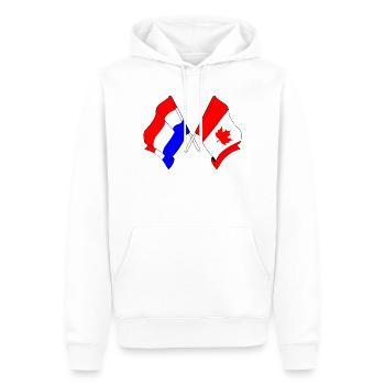 Drapeau des Pays-Bas et drapeau du Canada - Sweat à capuche Premium bio Homme - blanc - Devant - Nico (187cm)
