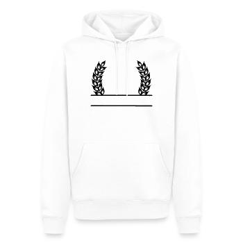 Grain Wreath Name Banner - Men’s Premium Organic Hoodie - white - Front - Nico (187cm)