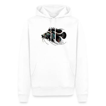 Aquarium Wels, Antennenwels, minimalistisch - Männer Premium Bio Hoodie - Weiß - Vorne - Nico (187cm)