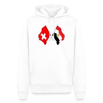 Flagge von Schweiz und Flagge Ägypten - Männer Premium Bio Hoodie - Weiß - Vorne - Nico (187cm)