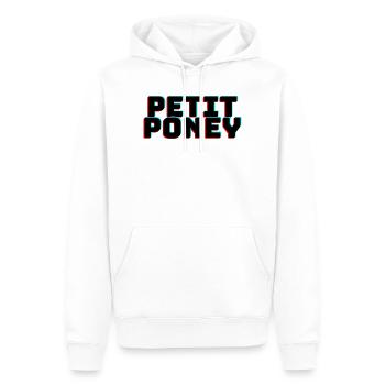 Petit poney - cadeau humour - musique petit poney - Sweat à capuche Premium bio Homme - blanc - Devant - Nico (187cm)
