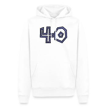 40. 40 YEARS. 40th ANNIVERSARY. 40TH ANNIVERSARY. - Men’s Premium Organic Hoodie - white - Front - Nico (187cm)