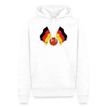 Deux drapeaux allemands croisés Basketball Allemagne - Sweat à capuche Premium bio Homme - blanc - Devant - Nico (187cm)