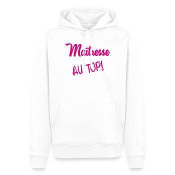 GELIEBTE. VIELEN DANK. DANKE, HERRIN - Männer Premium Bio Hoodie - Weiß - Vorne - Nico (187cm)