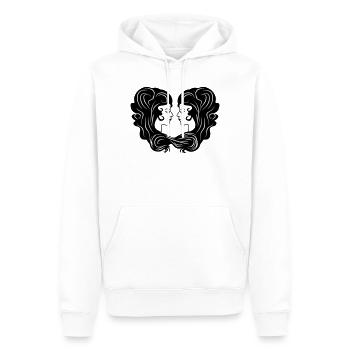 Signe du zodiaque image de signe Gémeaux - Sweat à capuche Premium bio Homme - blanc - Devant - Nico (187cm)