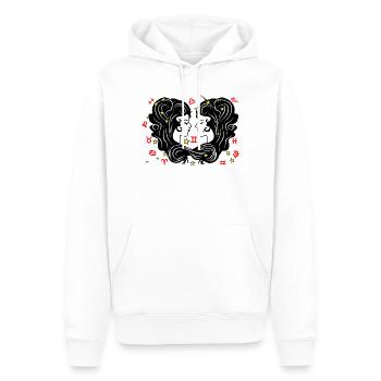 Signe du zodiaque signe étoile logo Gémeaux - Sweat à capuche Premium bio Homme - blanc - Devant - Nico (187cm)