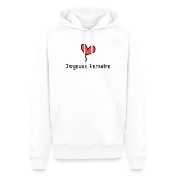 RETRAITE - Sweat à capuche Premium bio Homme - blanc - Devant - Nico (187cm)