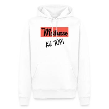 THANK YOU. MISTRESS. THANK YOU MISTRESS. MISTRESS - Men’s Premium Organic Hoodie - white - Front - Nico (187cm)