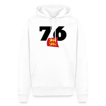 Seine-Maritime - Normandie - Frankreich - Männer Premium Bio Hoodie - Weiß - Vorne - Nico (187cm)
